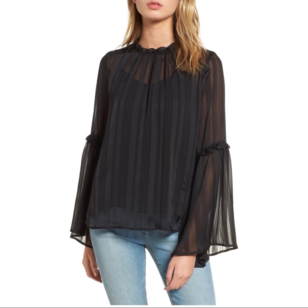 Black Top with Bell Sleeves